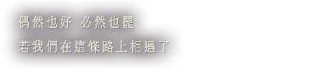 偶然也好 必然也罷 若我們在這條路上相遇了